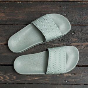 NEW Adidas Adilette Slides Sandals Linen Green